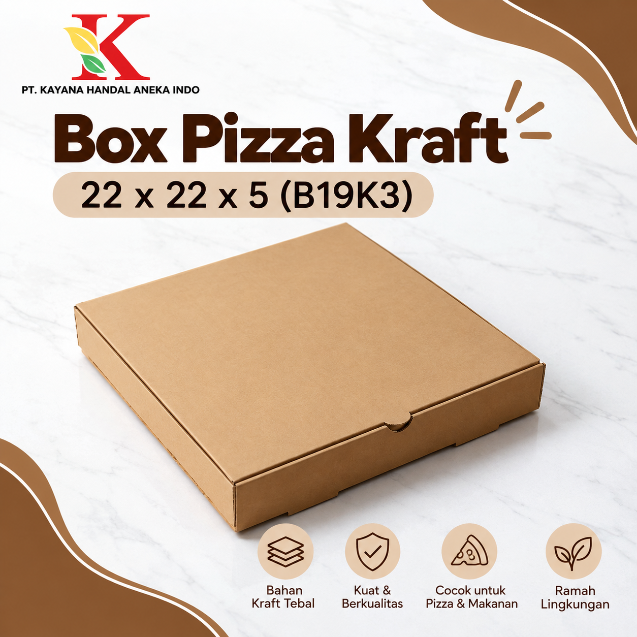BOX PIZZA KRAFT 20 x 20 x 5 (B19K3)