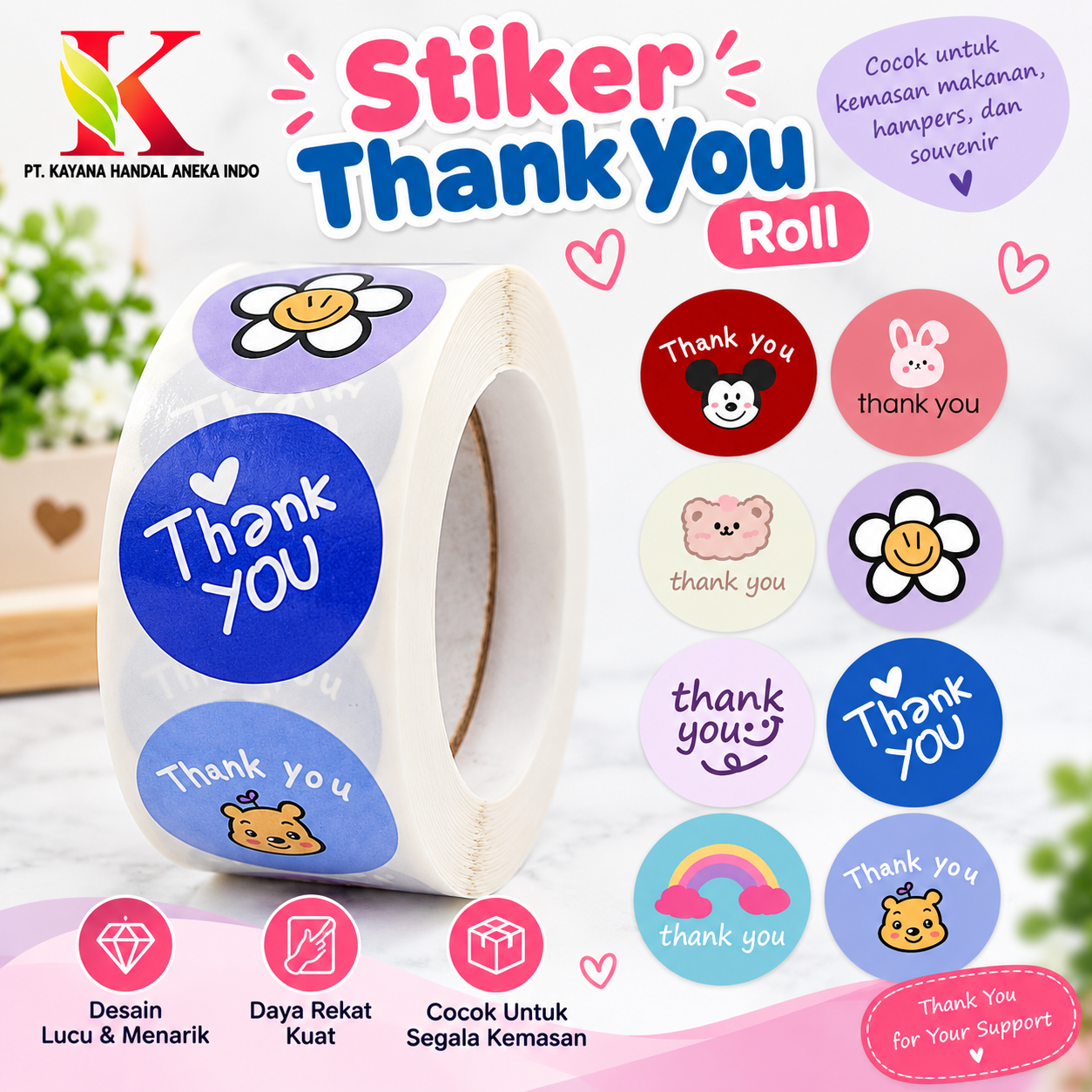 STIKER THANK YOU ROLL
