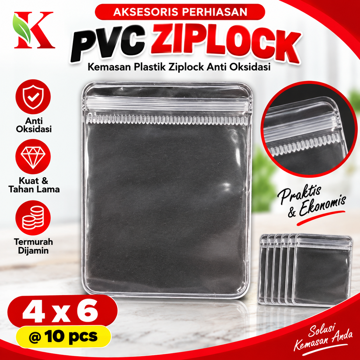 PVC ZIPLOCK - 4 x 6 @ 10 PCS