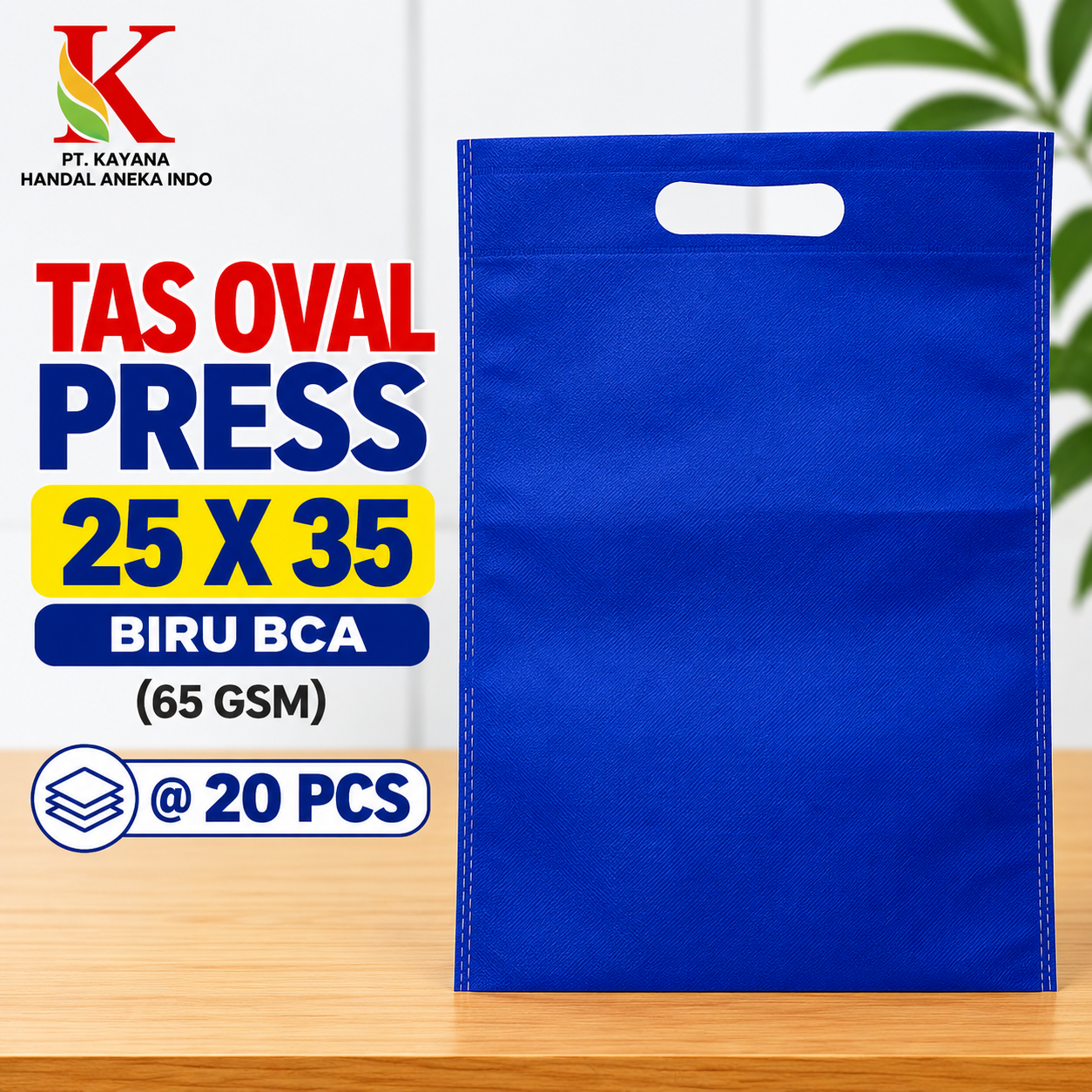 TAS OVAL PRESS 25 x 35 biru bca @ 20 PCS