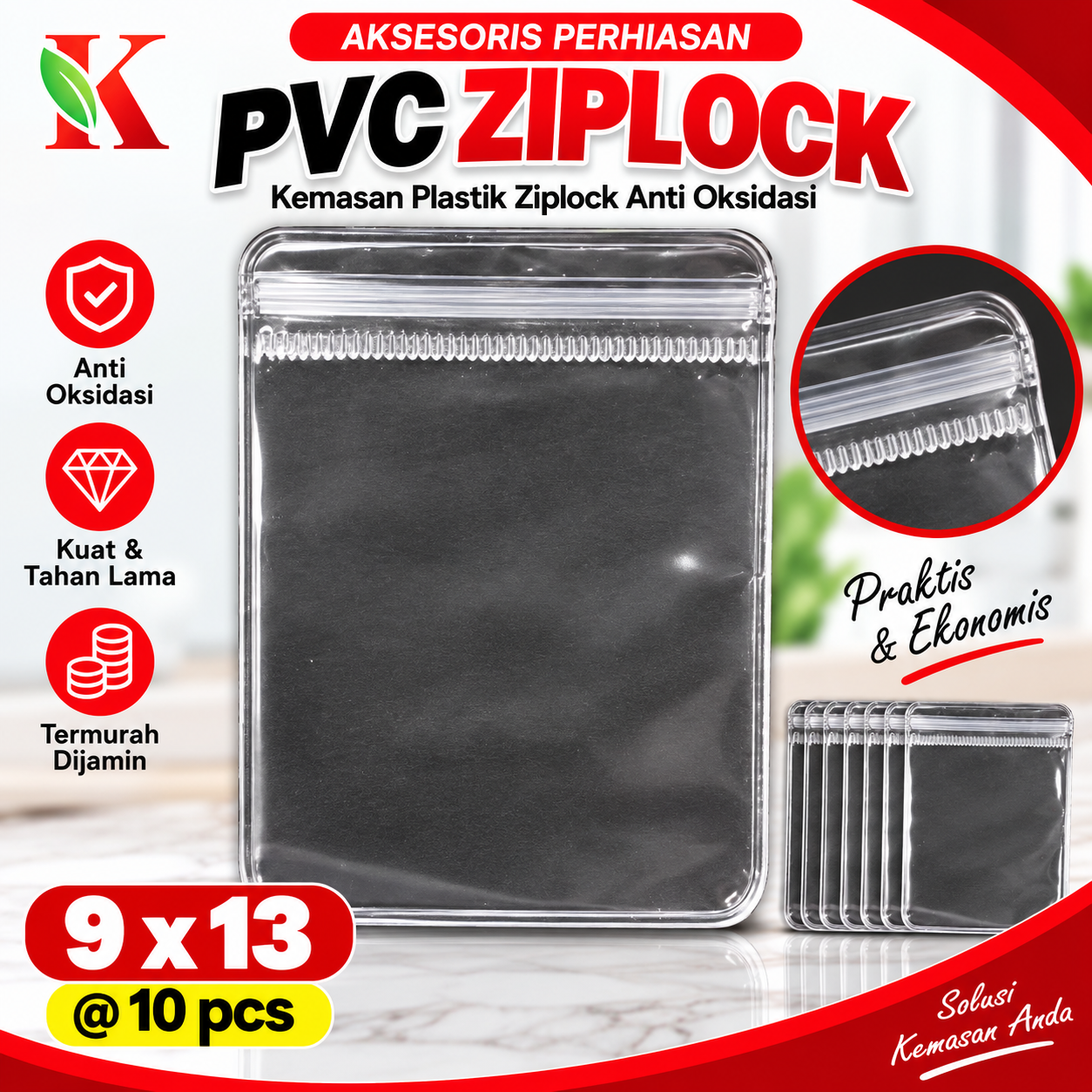 PVC ZIPLOCK 9 x 13 @ 10 PCS