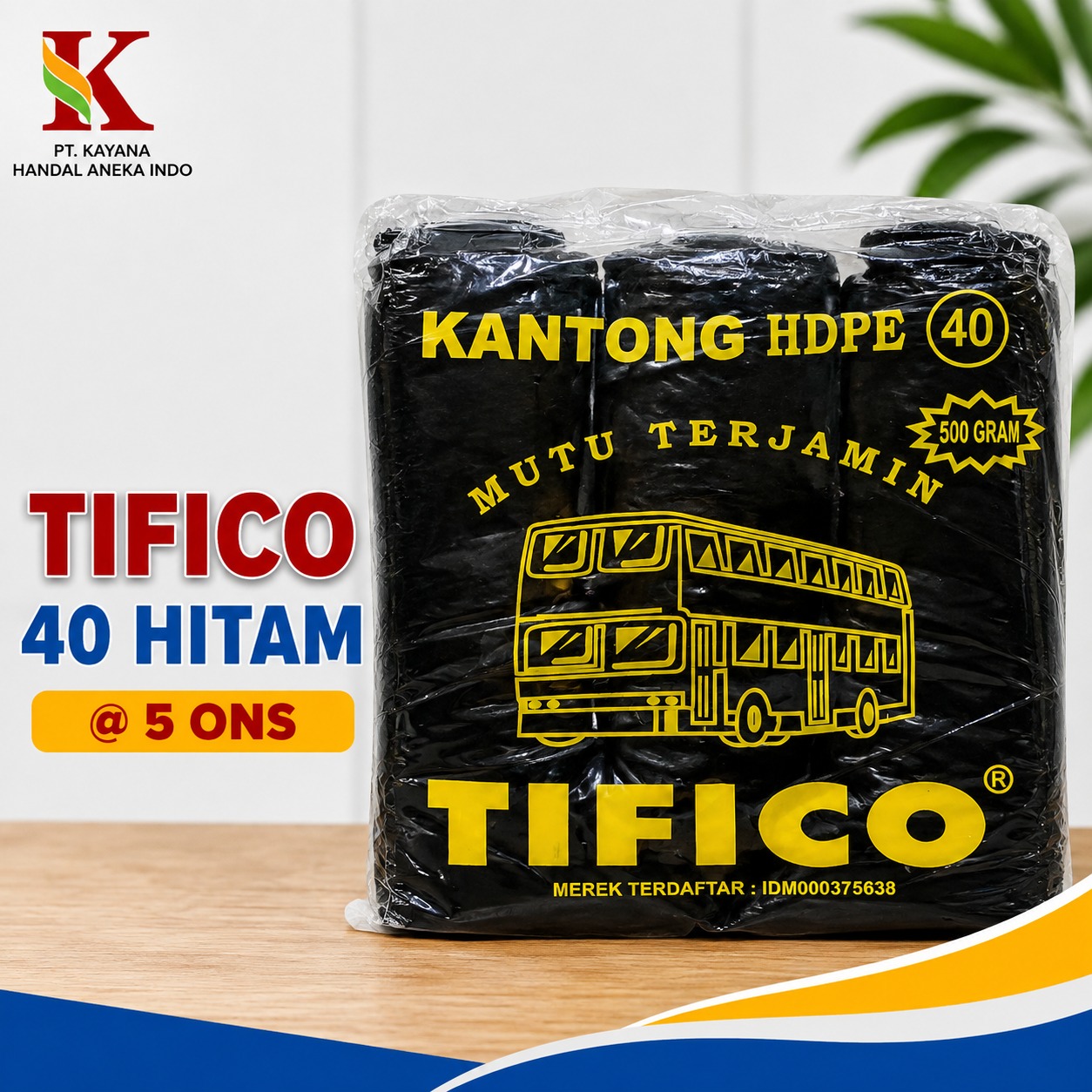 HD TIFICO 40 HITAM @ 5 ONS
