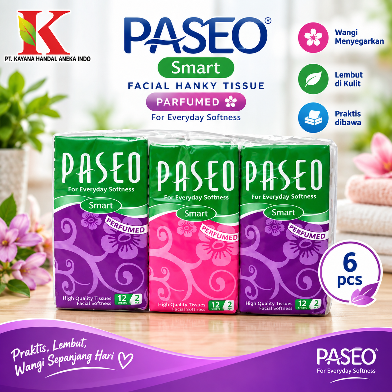 TISSUE PASEO SMART FACIAL HANKY PARFUMED