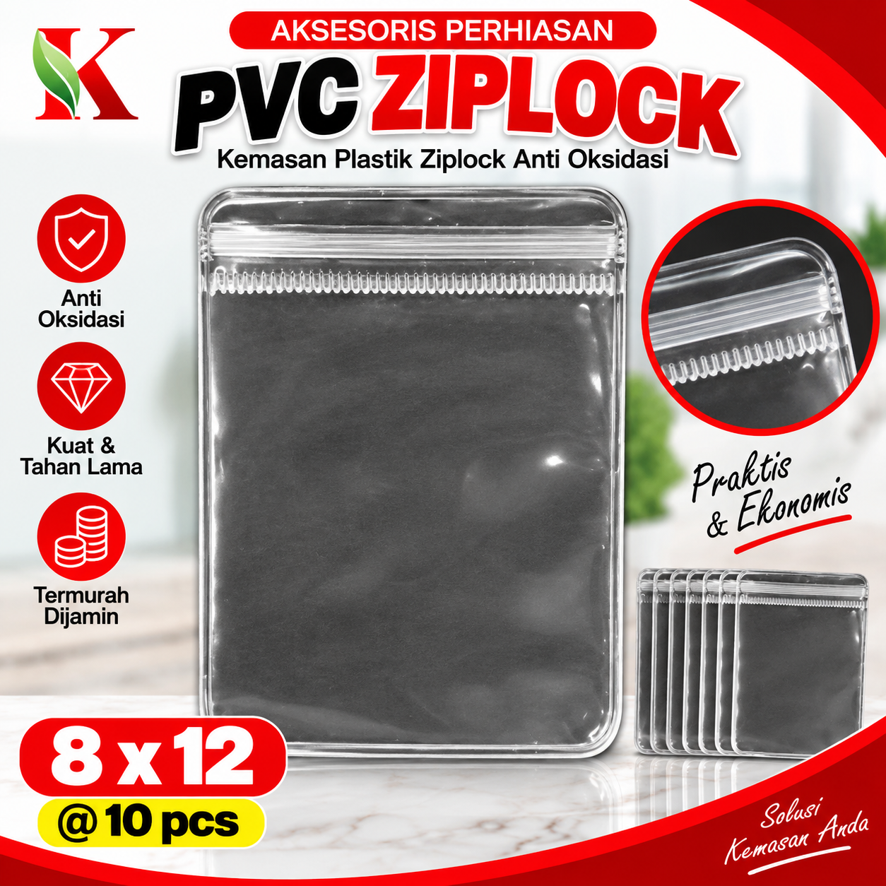 PVC ZIPLOCK 8 x 12 @ 10 PCS