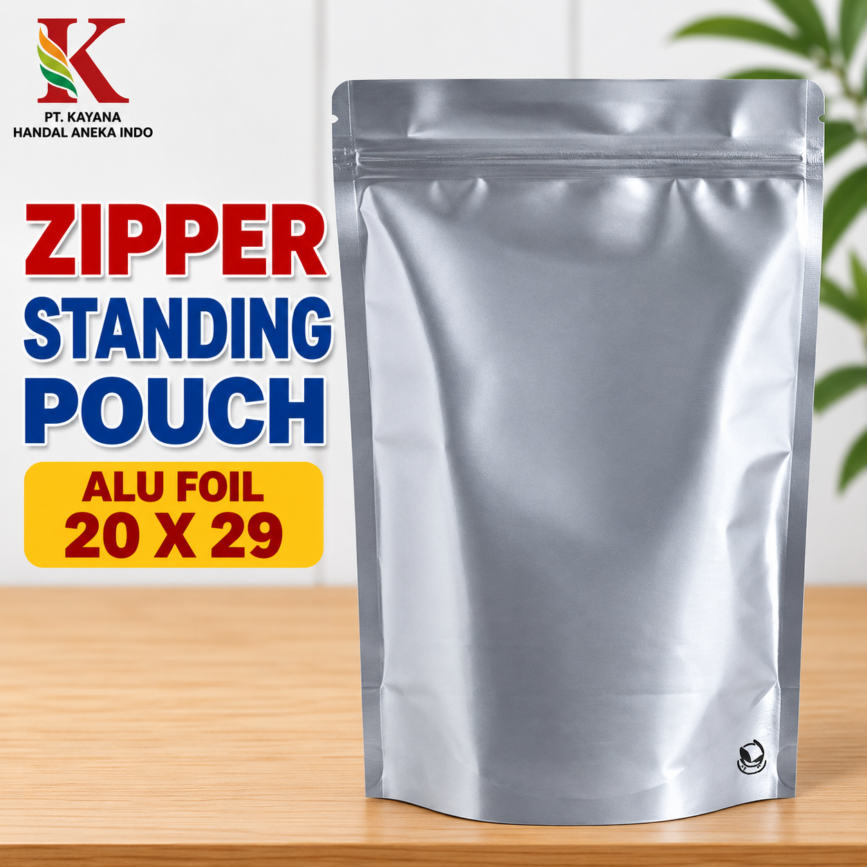 ZIPPER STANDING POUCH KRAFT ALU FOIL 14 X 22 @ 20 PCS