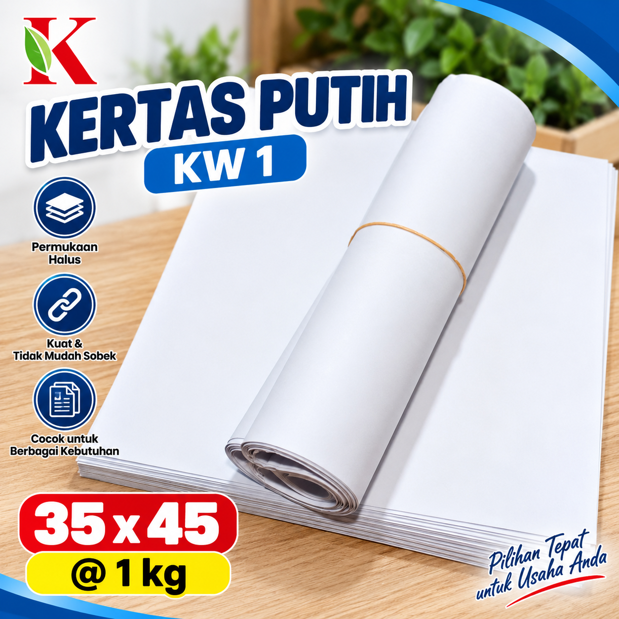 KERTAS PUTIH KW 1 35 x 45 @ 1 KG