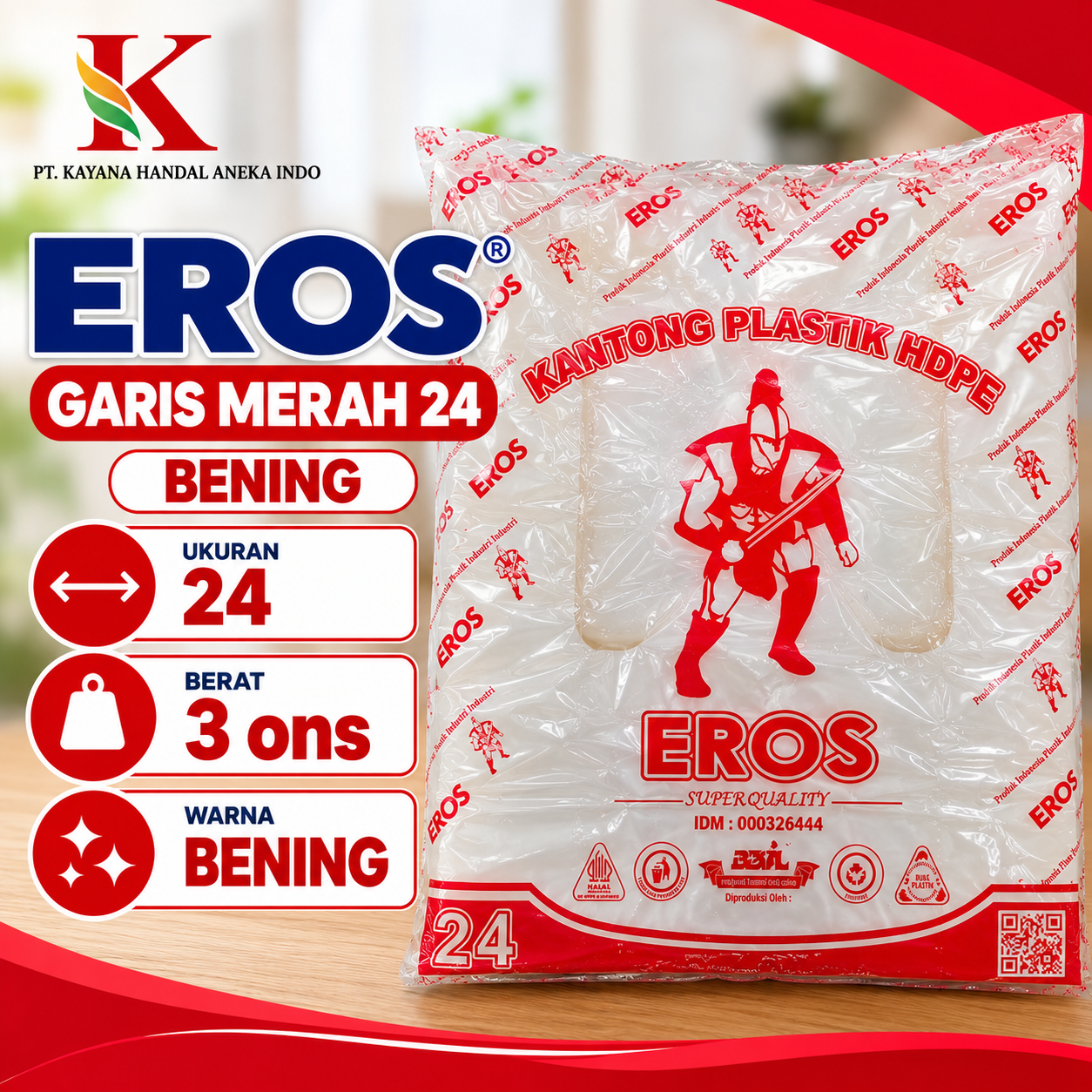 HD EROS GARIS MERAH 24 BENING @ 3 ONS