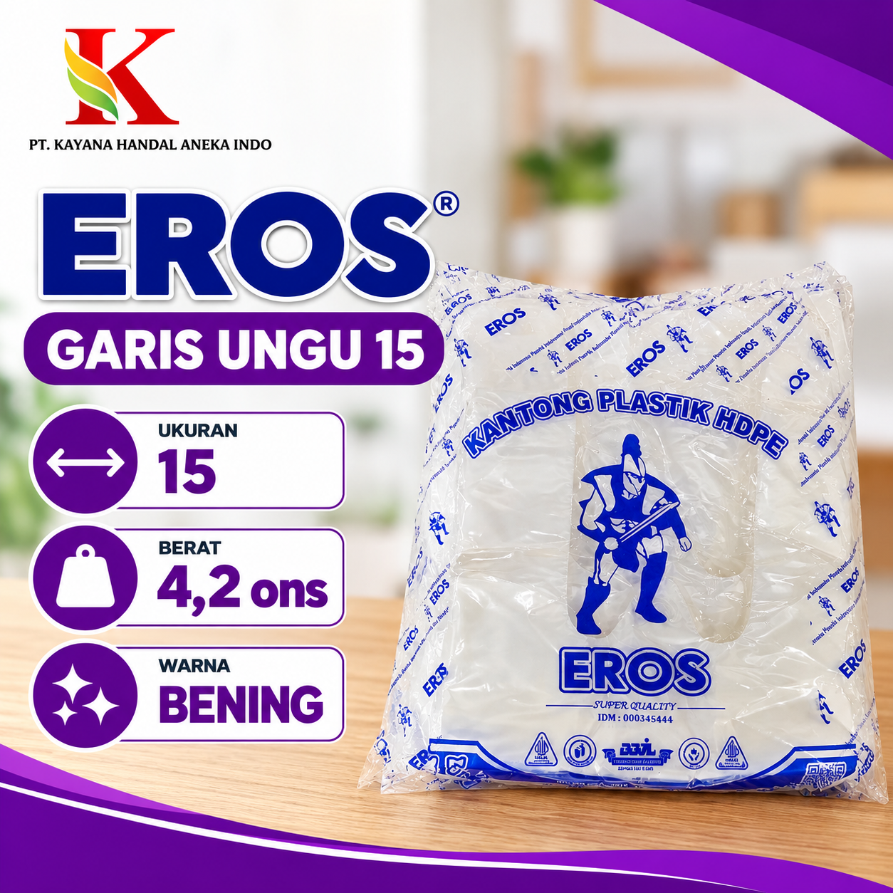 HD EROS GARIS UNGU 15 BENING @ 4,2 ONS